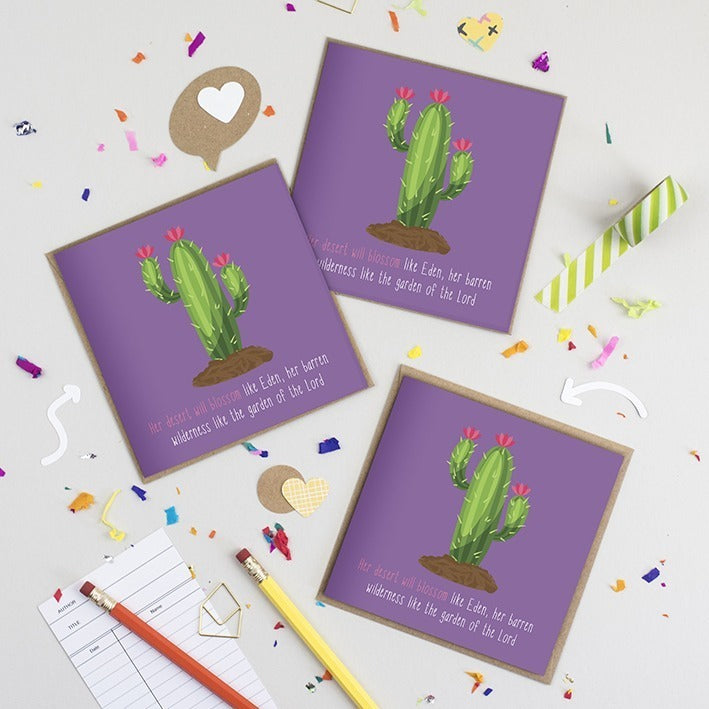 Blooming Deserts - Multipack of 3 - Christian Cards image 0