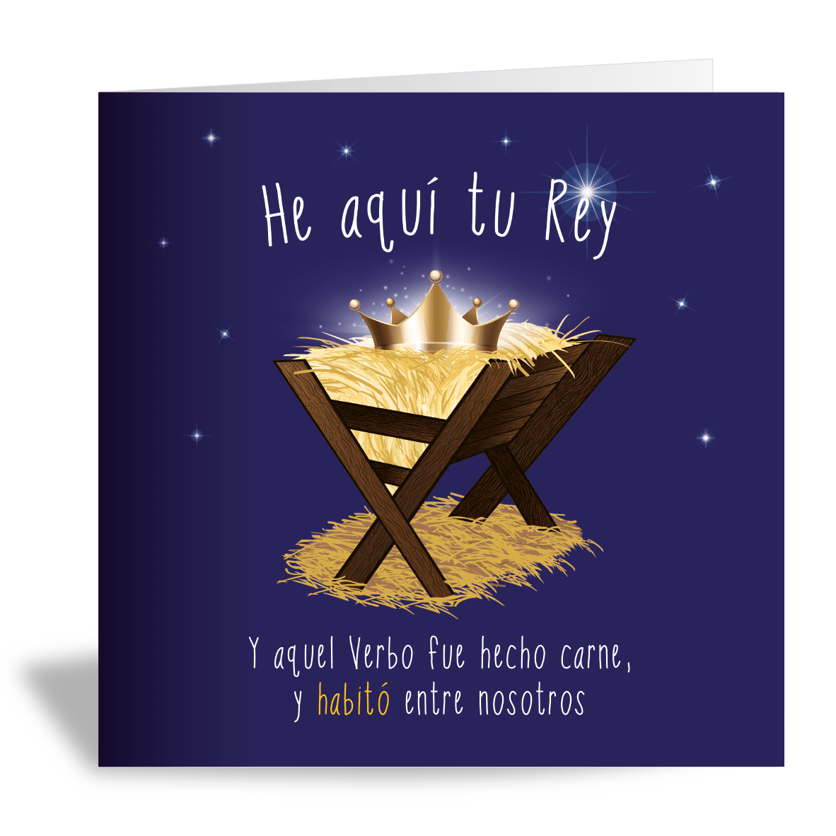 Behold Your King Christian Christmas card front view