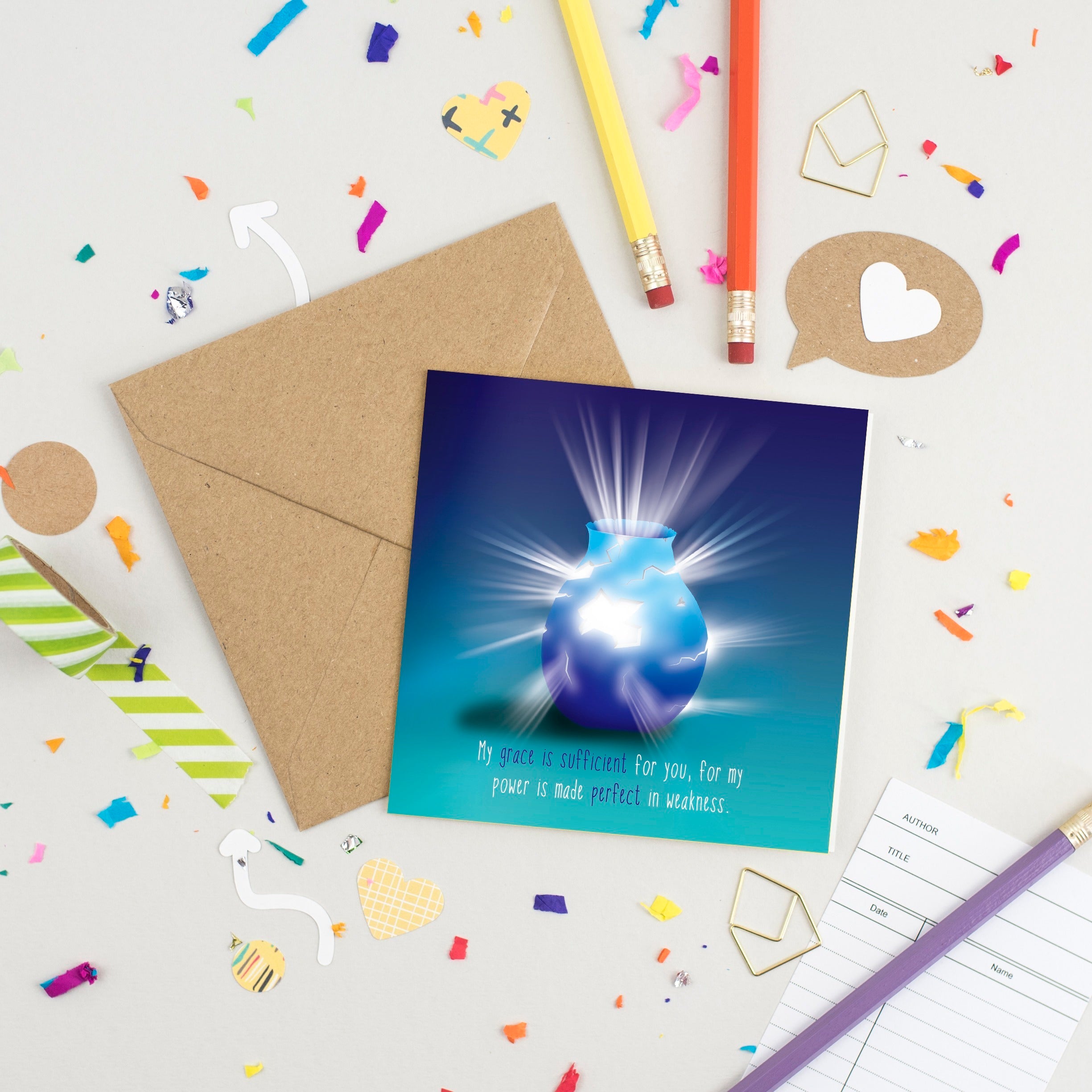 Broken Vessels Christian encouragement card front view