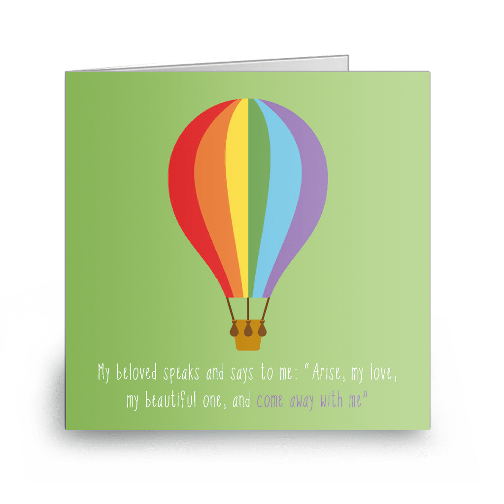 Come Away With Me Christian encouragement card front view