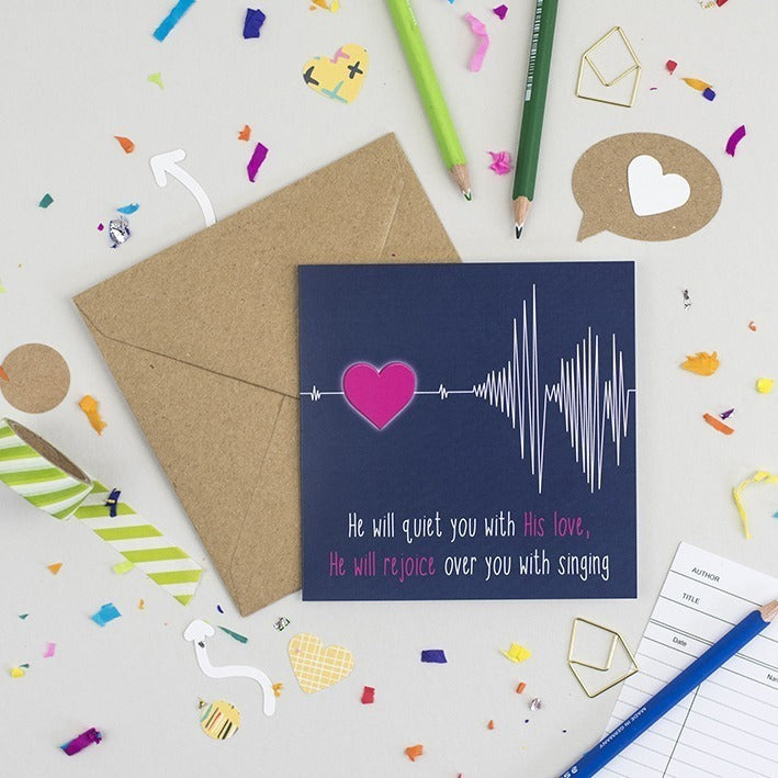 The Father’s Song Christian encouragement card Zephaniah 3:17